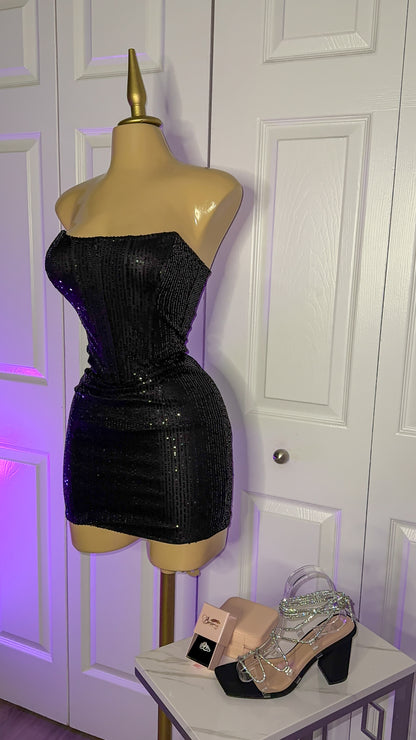 Liliana Sequin Dress - Black