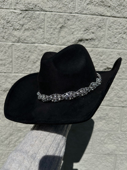 Celina Rhinestone Hat - Black