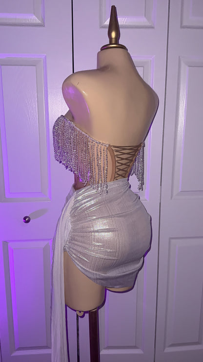 Luna Skirt Set - Silver