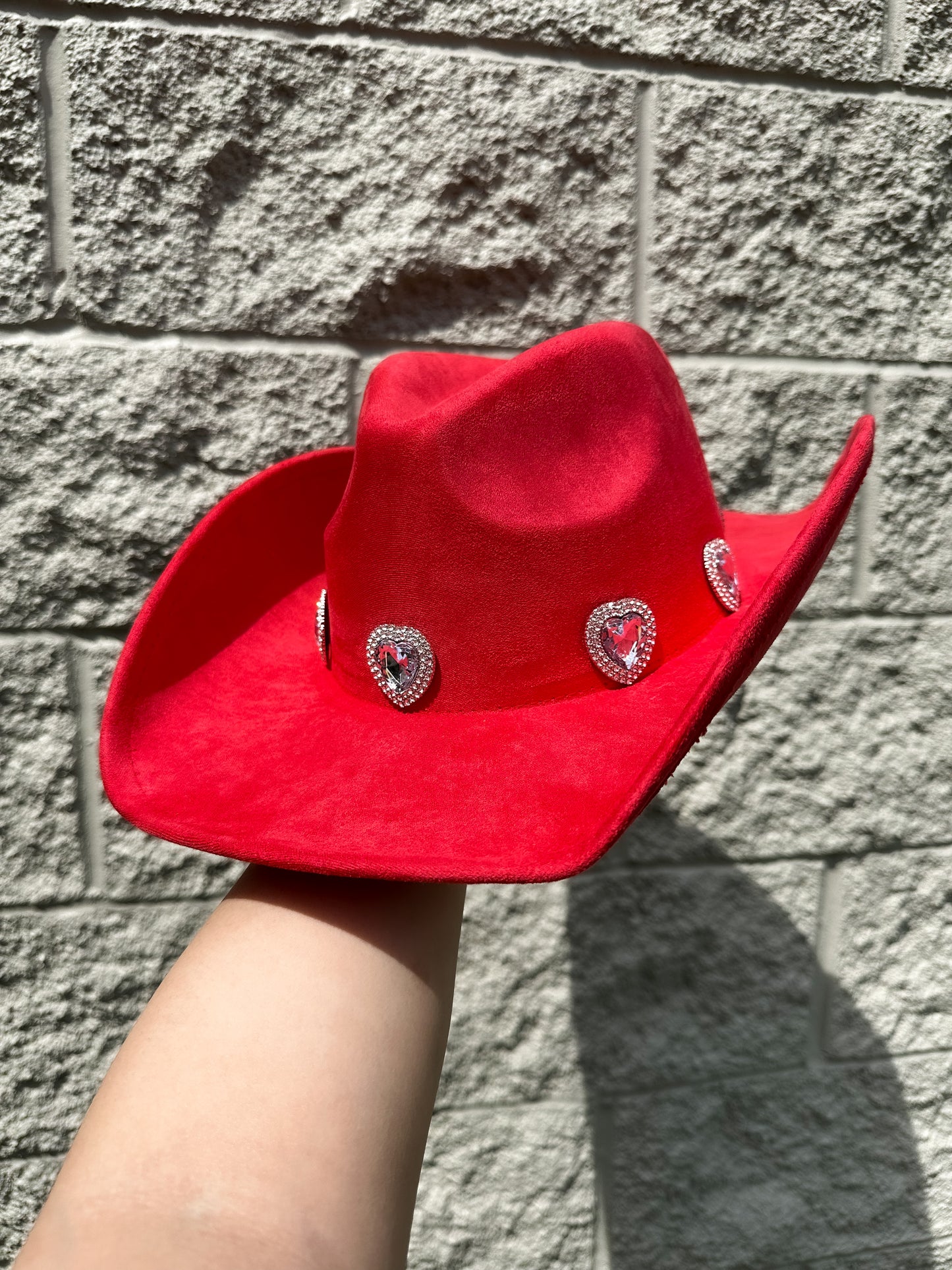 Rosa Heart Western Hat - Red