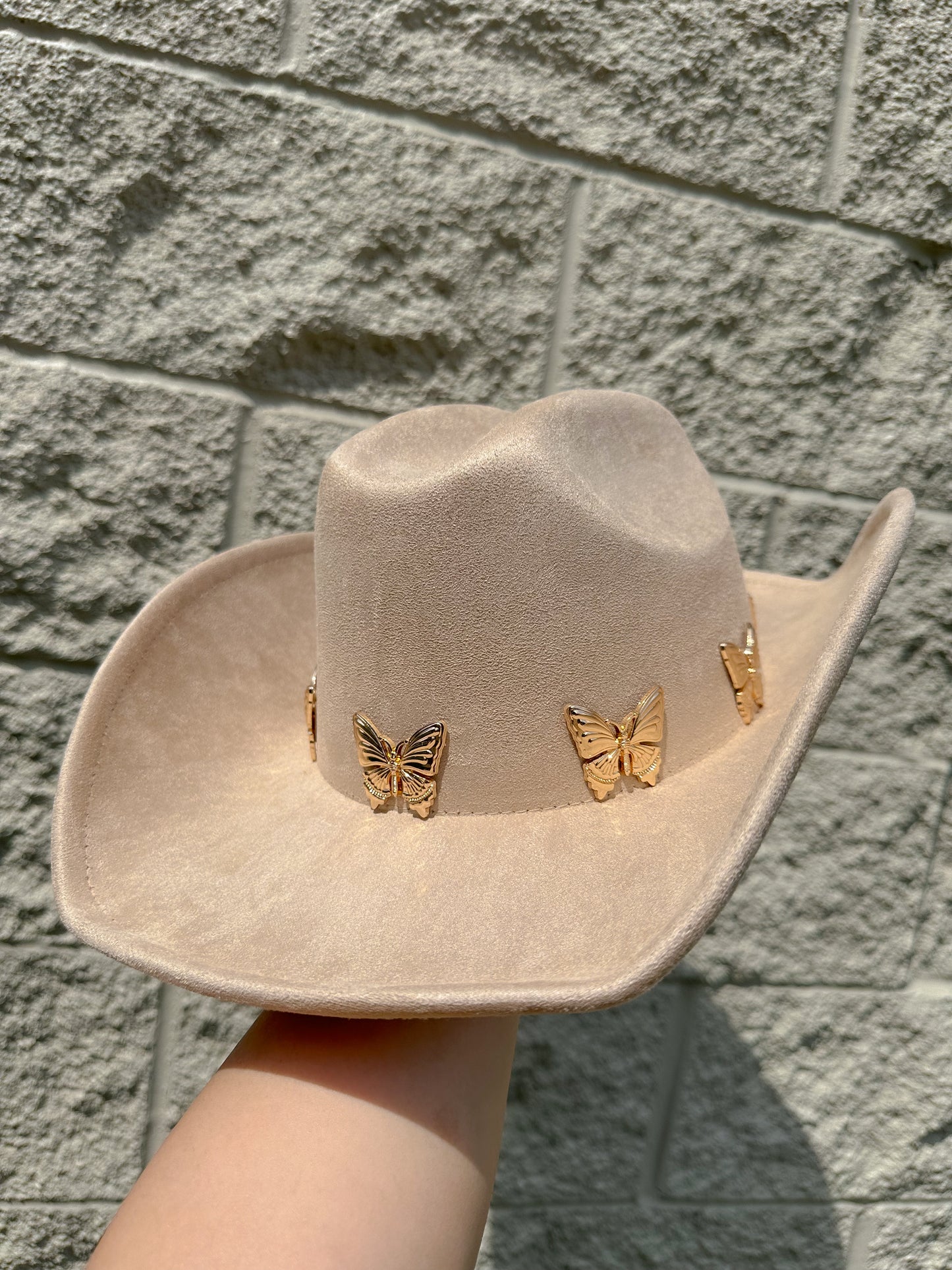 Elena Butterfly Western Hat - Beige