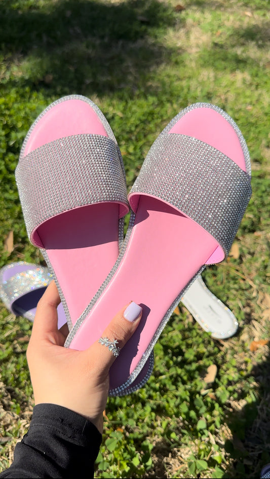 Amelia Rhinestone Sandals - Pink