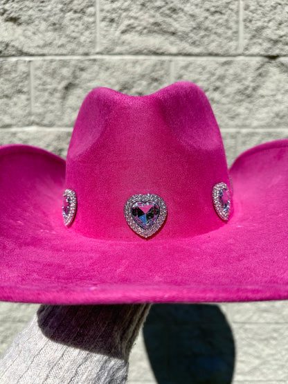 Rosa Heart Western Hat - Pink