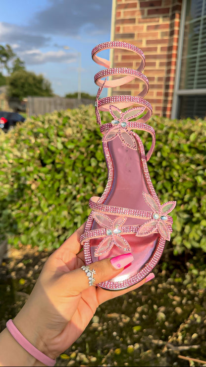 Mariposa Rhinestone Sandals - Pink