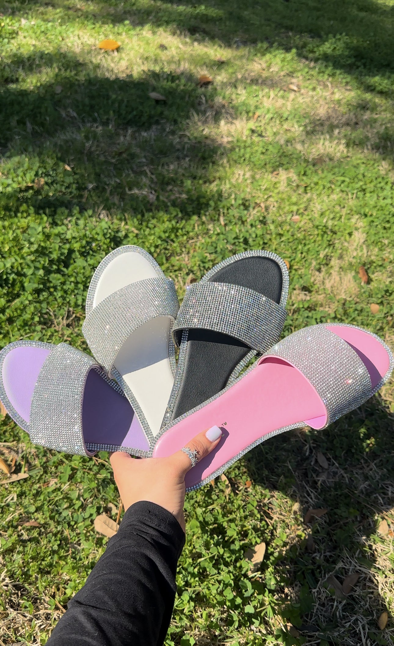 Adeline Rhinestone Sandals - Purple