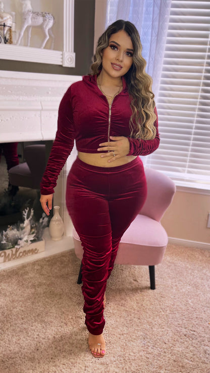 Velvet Vibes Ruched Set - 3 Colors Available